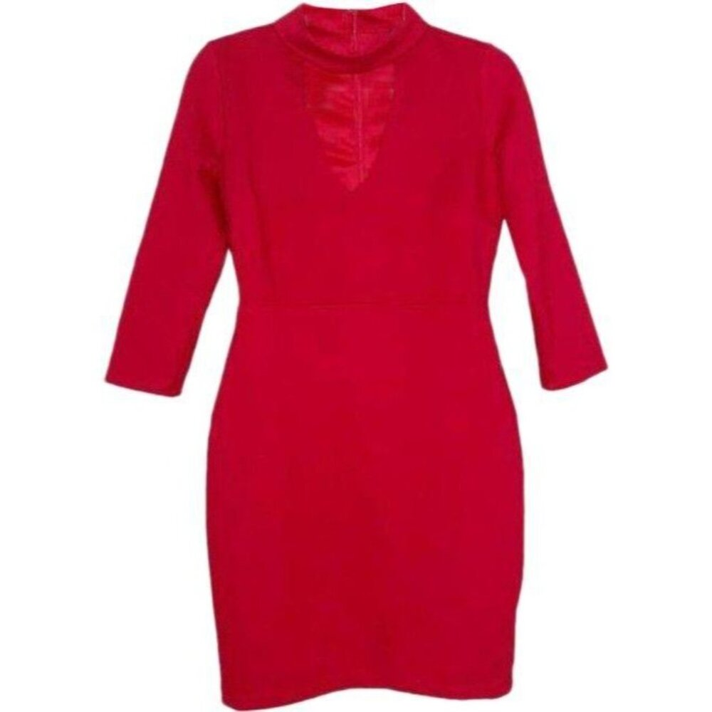 Lulus Seven Wonders Dark Red Bodycon Mini Dress Size Large Cutout Stretchy  New - Picture 2 of 10